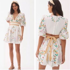 Anthropologie boho embroidered dress